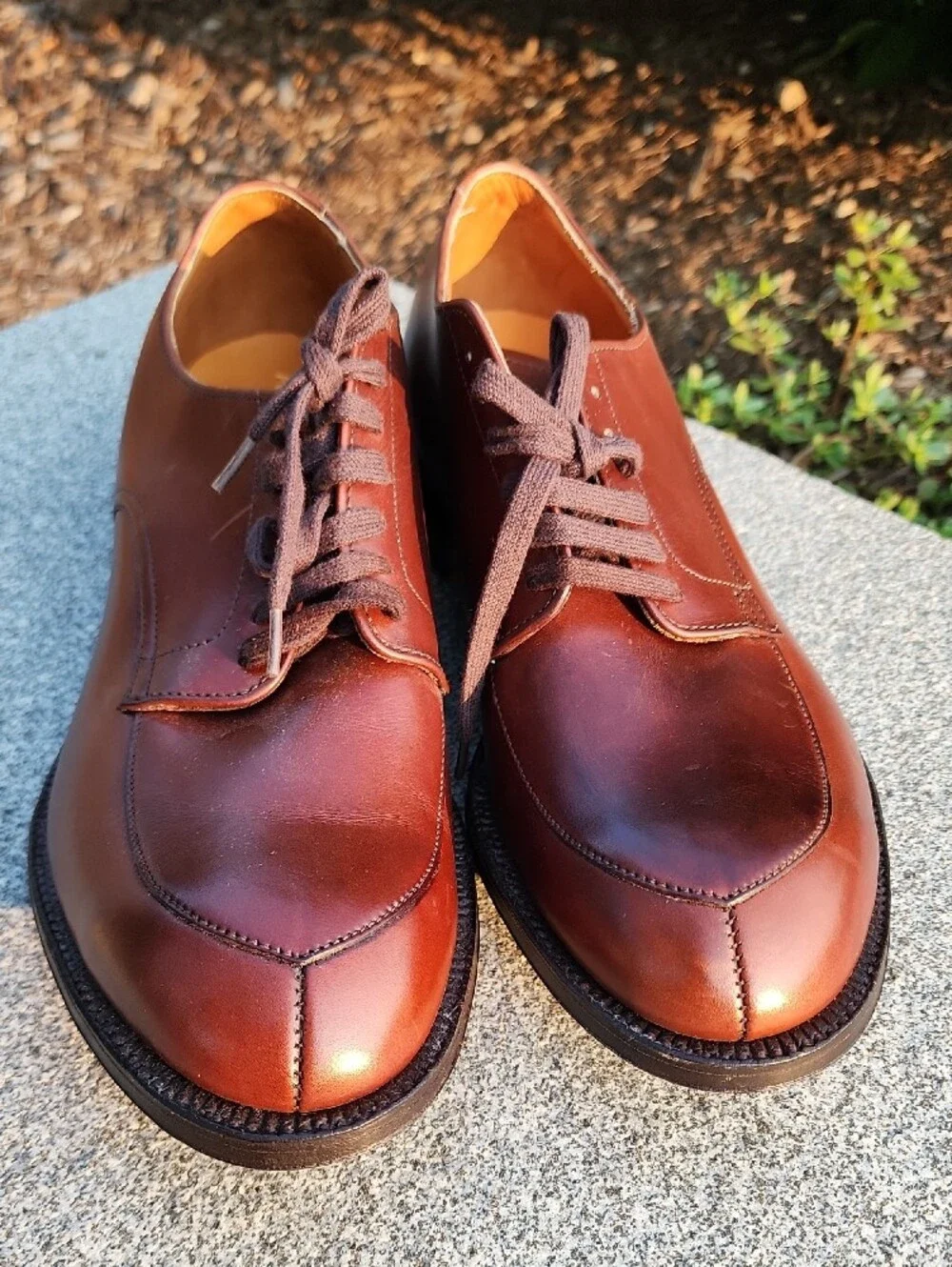 Alden 5434 V-Tip Leather Blucher Shoes (Algonquin Split Toe) size 7.5 D